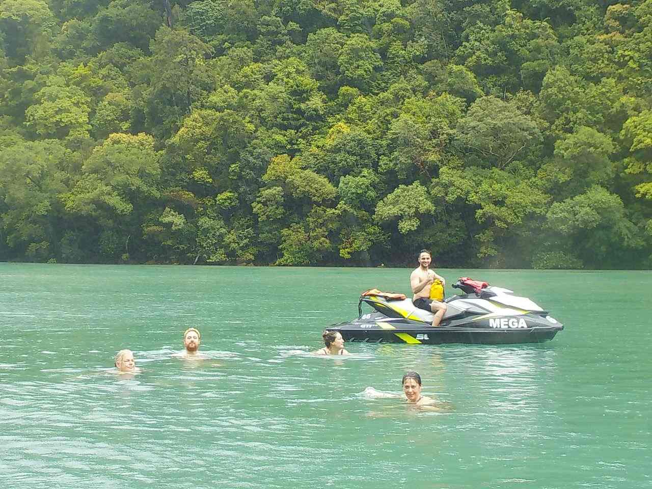 Jet ski and swimming