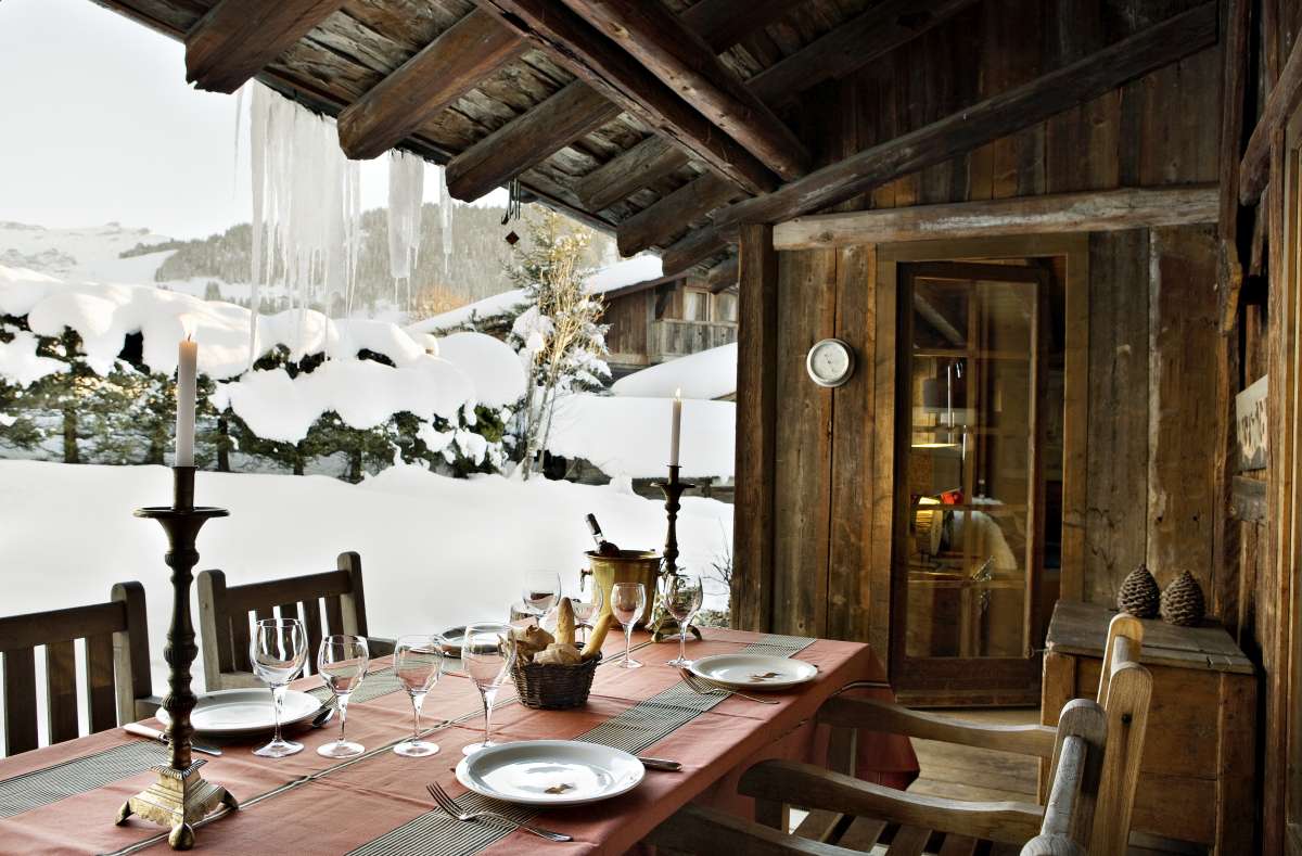 Chalet des Fermes, Megeve, France - exterior terrace