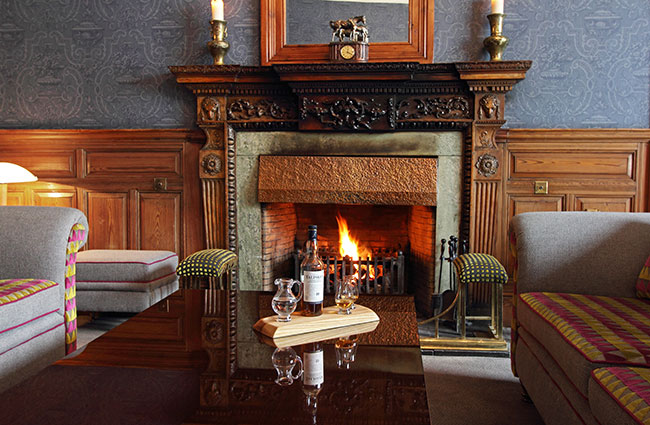 Skeabost Hotel fireplace